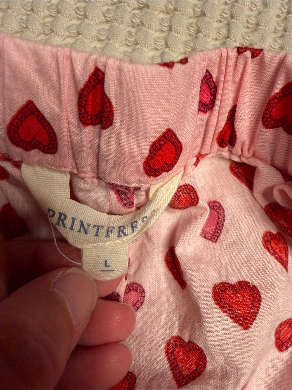 Printfresh Mini Candy Hearts Pintuck Short Set Pink and Red Mini Heart L - Picture 13 of 15